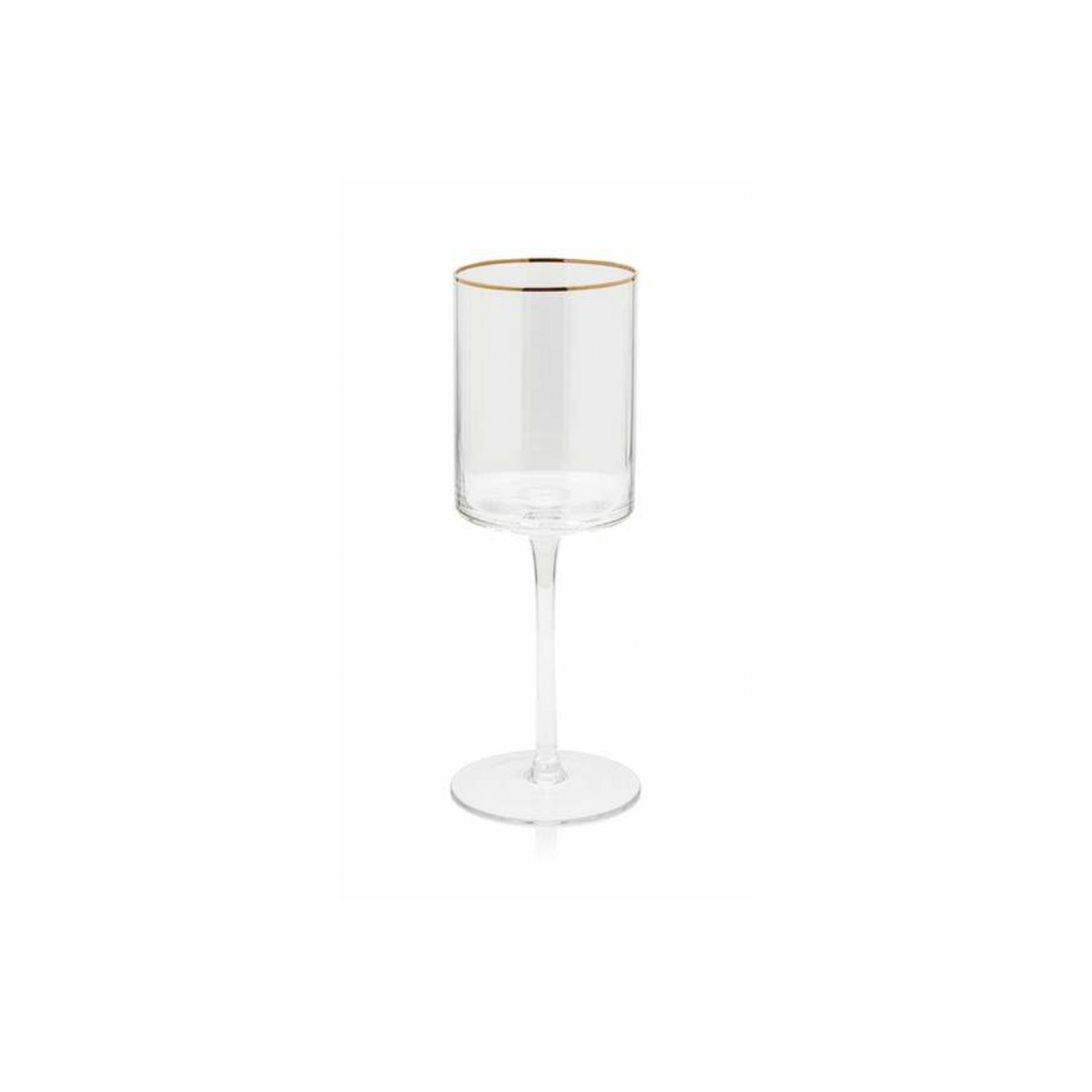 Fluted Gold Rim Wine Glass
