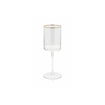 Fluted Gold Rim Wine Glass
