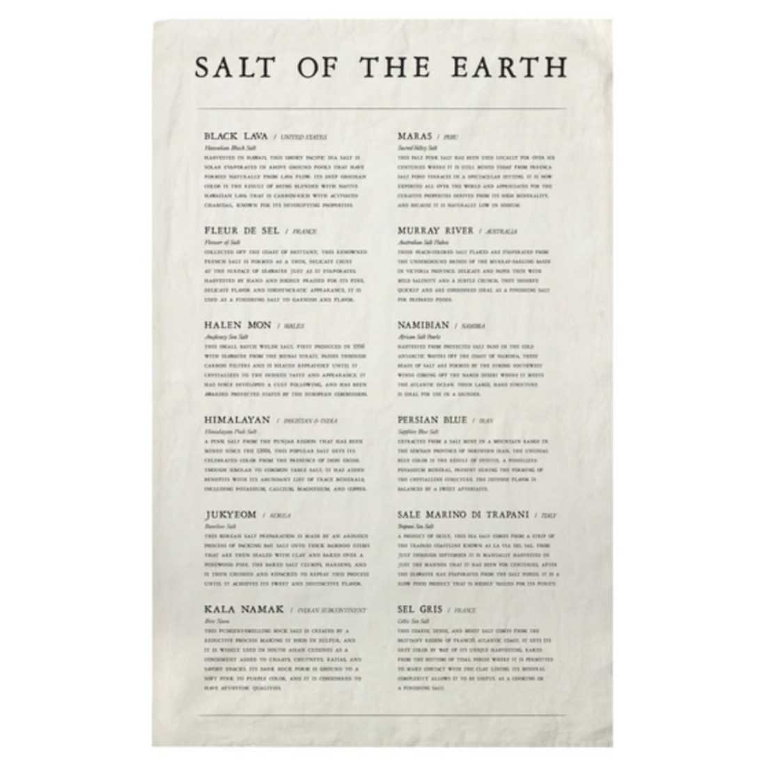 Salt of the Earth Tea Towel